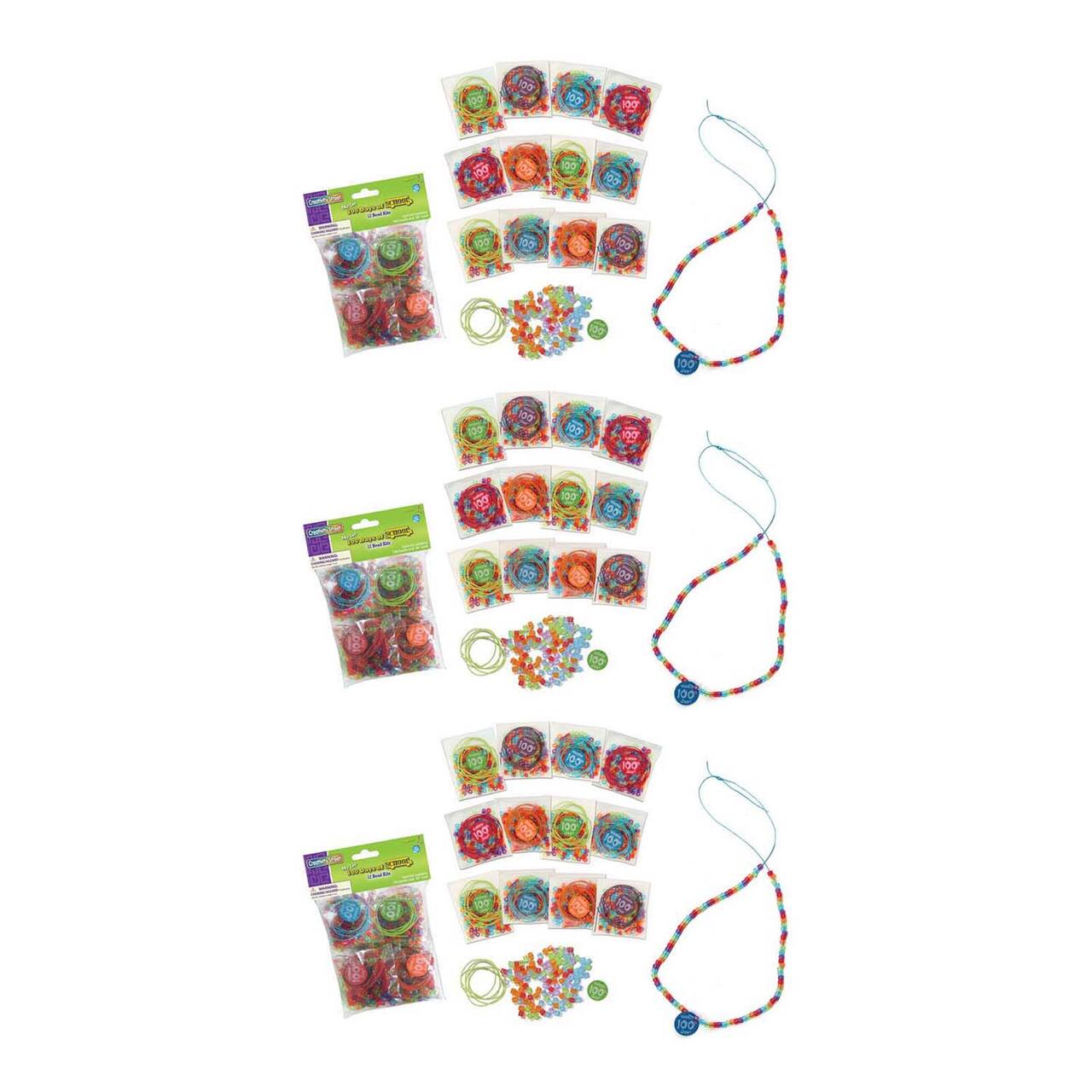 4 Packs: 3 Packs 12 ct. (144 total) Creativity Street® 100 Days of School Assorted Sized Bead Kit